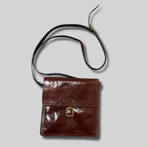 Moscardina Vera Pelle Crossbody Bag Genuine Leather Front Flap Heather Brown OS